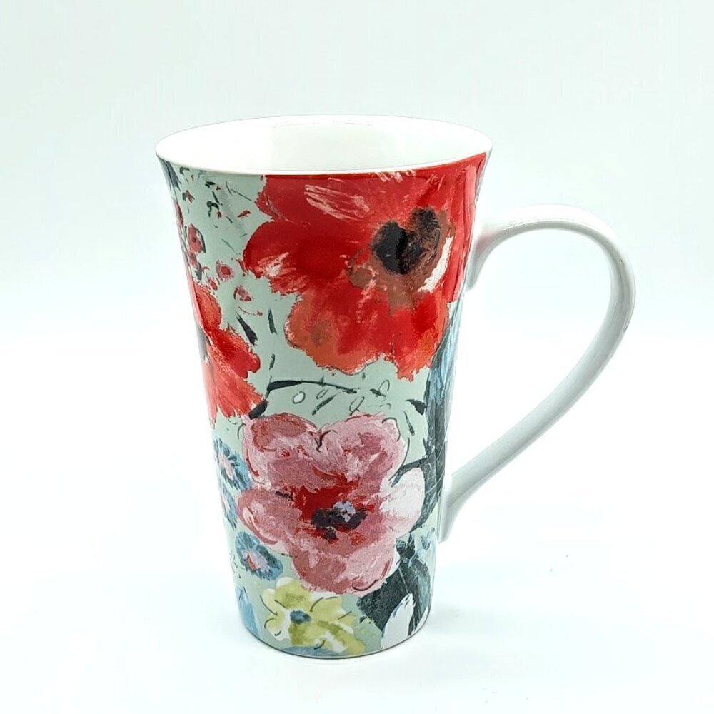 222 Fifth Cassidy Floral Porcelain Tall Latte Mug NWOT